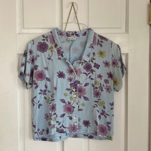 90s Floral blouse